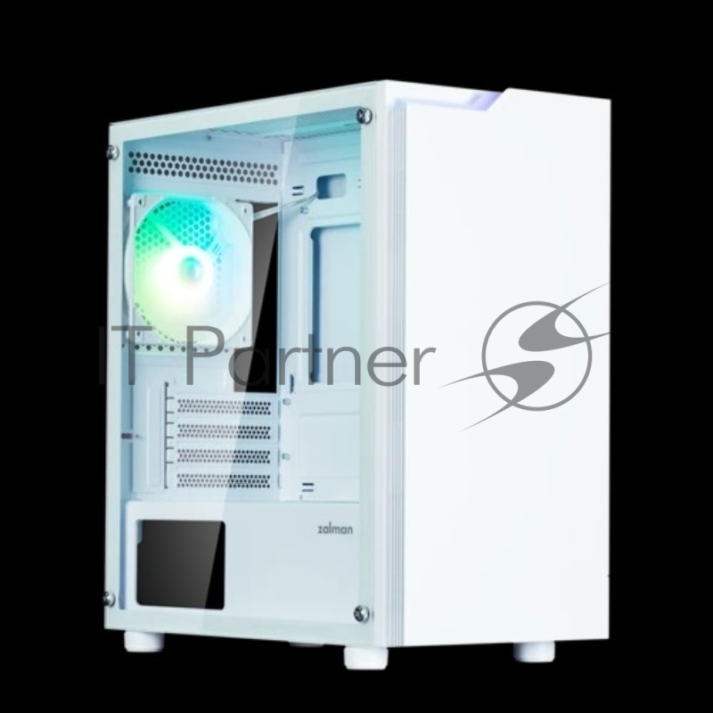 Корпус Zalman T4 PLUS, MATX, белый, WINDOW, 1 x Combo (3.5 or 2.5), 1x3.5, 2x2.5, 1xUSB2.0, 2xUSB3.0, REAR 1x120mm ARGB