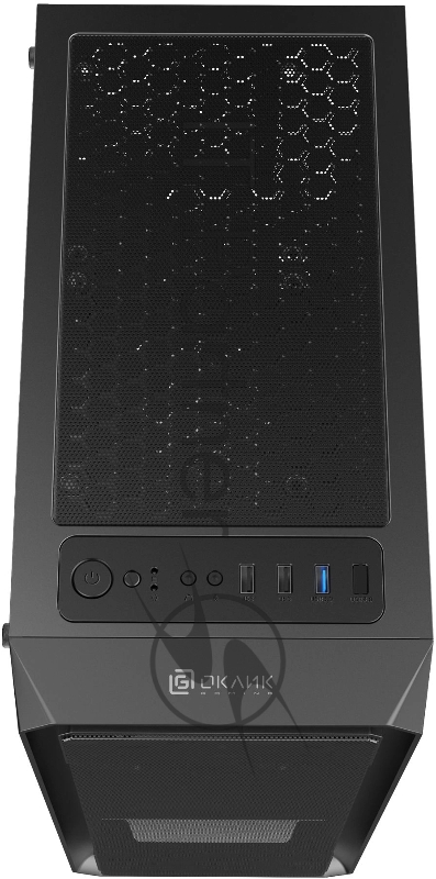 Корпус Оклик OCC-MD301 черный без БП ATX 6x120mm 2xUSB2.0 1xUSB3.0 audio bott PSU