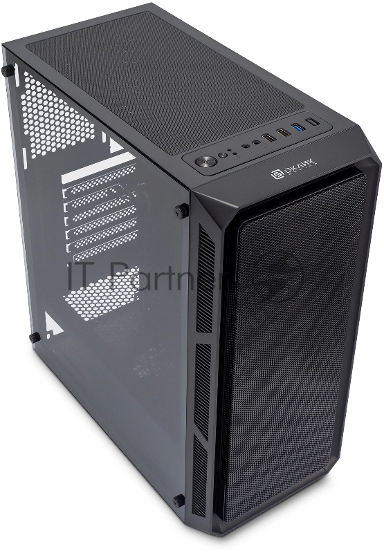 Корпус Оклик OCC-MD301 черный без БП ATX 6x120mm 2xUSB2.0 1xUSB3.0 audio bott PSU