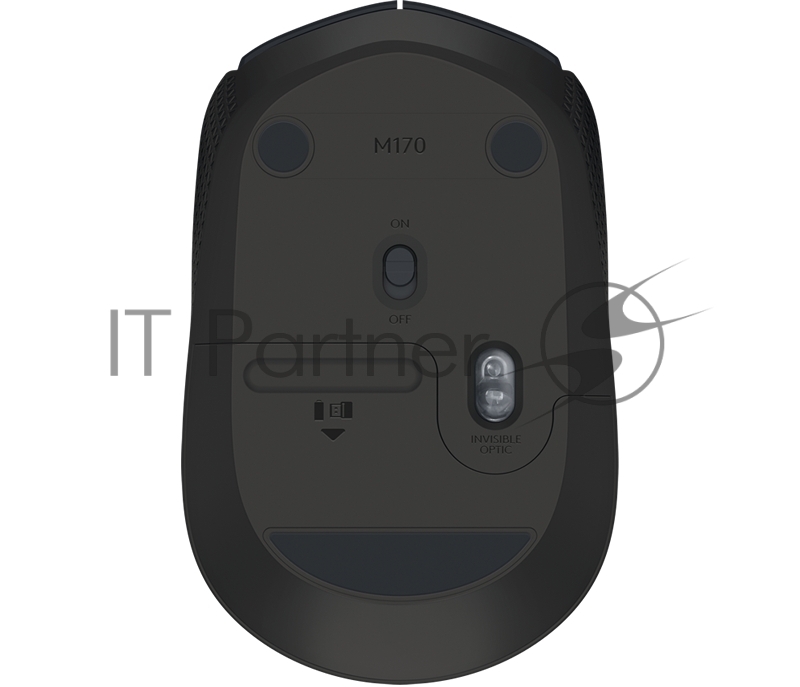 Мышь беспроводная Logitech M170, серый, 1000 dpi, радиоканал, USB, кнопки - 3