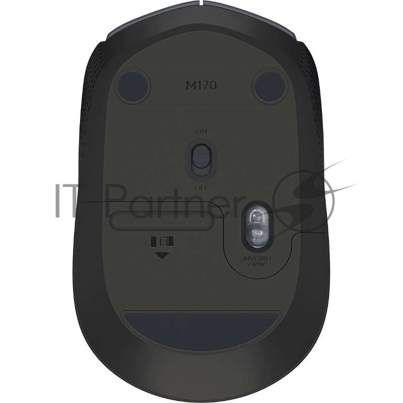 Мышь беспроводная Logitech M170, серый, 1000 dpi, радиоканал, USB, кнопки - 3