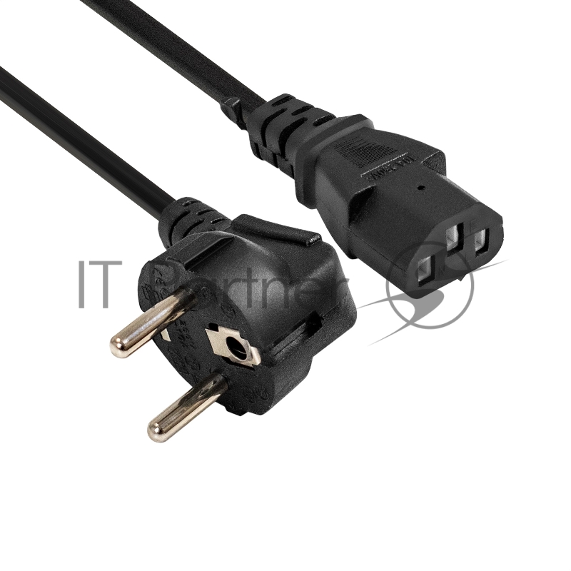 Кабель питания ExeGate Power PC-1,5P (Евровилка угловая Schuko->C13, VDE-250V-3*0.75mm2, медь, черный, 10A, 1.5м)