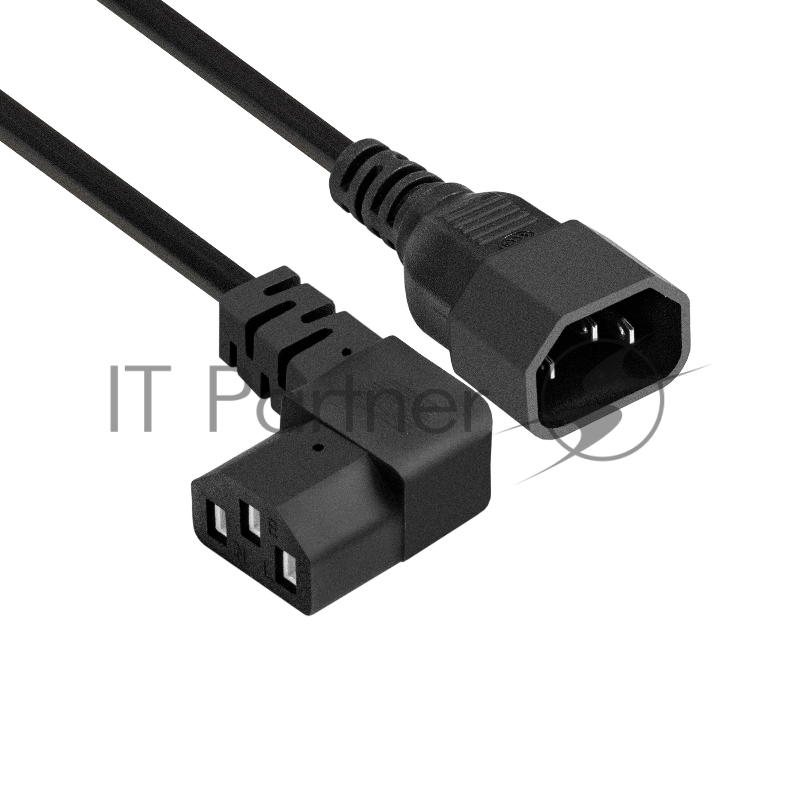 Кабель питания ExeGate Power EC-3P (C13 угловой->C14, VDE-250V-3*0.75mm2, медь, черный, 10A, 3м)