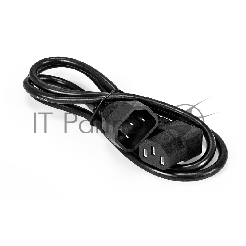 Кабель питания ExeGate Power EC-1P (C13 угловой->C14, VDE-250V-3*0.75mm2, медь, черный, 10A, 1м)