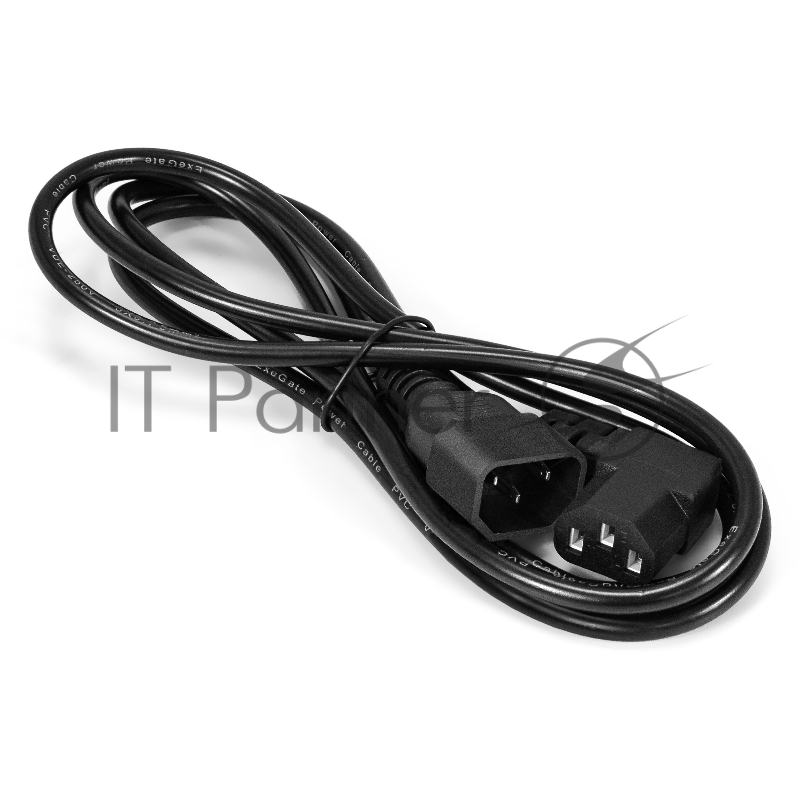 Кабель питания ExeGate Power EC-1,8P (C13 угловой->C14, VDE-250V-3*0.5mm2, медь, черный, 6A, 1.8м)