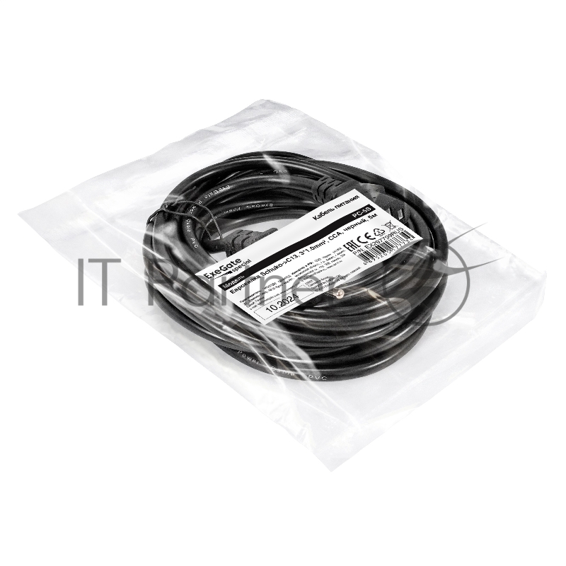 Кабель питания ExeGate Special PC-5S (Евровилка Schuko->C13, 3*1.0mm2, CCA, черный, 5м)