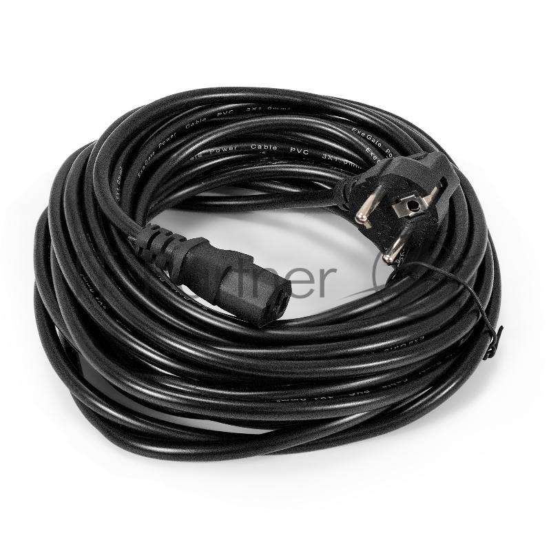 Кабель питания ExeGate Special PC-10S (Евровилка угловая Schuko->C13, 3*0.75mm2, CCA, черный, 10м)