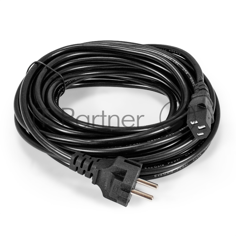 Кабель питания ExeGate Special PC-10S (Евровилка Schuko->C13, 3*1.0mm2, CCA, черный, 10м)
