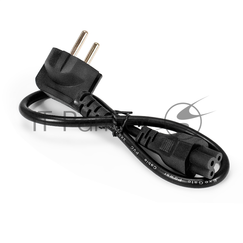 Кабель питания ноутбуков ExeGate Special PC5-0,5S (Евровилка Schuko->C5, 3*0.5mm2, CCA, черный, 0.5м)