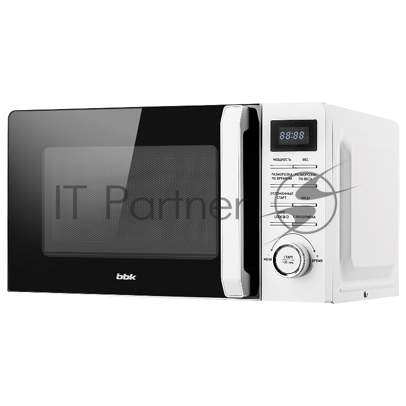 Микроволновая печь BBK 20MWS-720T/W белый, 20 л, 700 Вт, поворотный механизм/кнопки