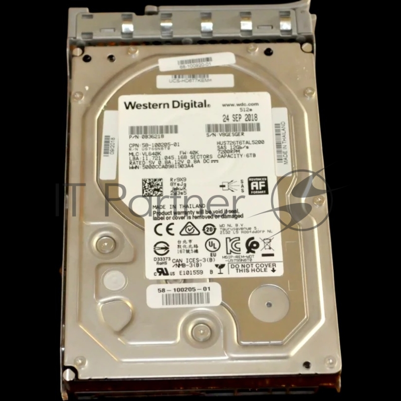 Жесткий диск HDD Western Digital HUS726T6TAL5200 SAS 6Tb 7200 12Gb/s 512MB 1 year warranty