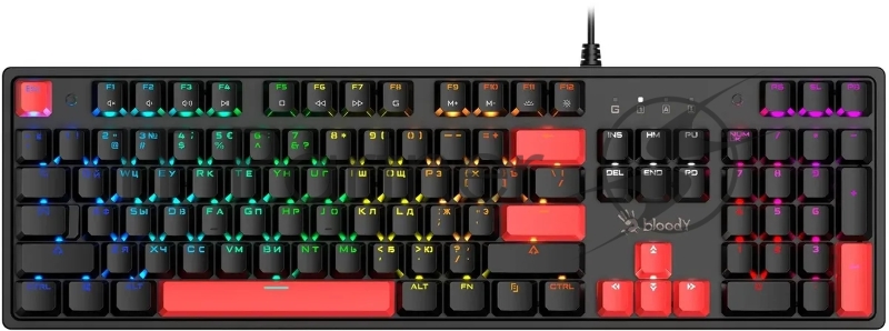 Клавиатура A4Tech Bloody S520N механическая черный USB for gamer LED
