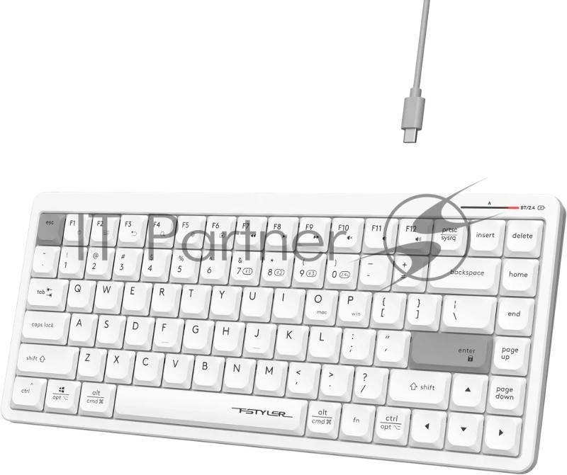 Клавиатура A4Tech Fstyler FBX53C белый USB беспроводная BT/Radio slim Multimedia (FBX53C)