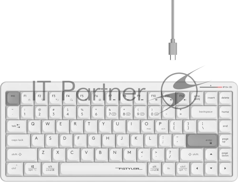Клавиатура A4Tech Fstyler FBX53C белый USB беспроводная BT/Radio slim Multimedia (FBX53C)