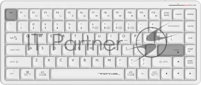 Клавиатура A4Tech Fstyler FBX53C белый USB беспроводная BT/Radio slim Multimedia (FBX53C)