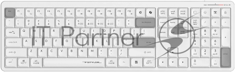 Клавиатура A4Tech Fstyler FBX55C белый USB беспроводная BT/Radio slim Multimedia (FBX55C)