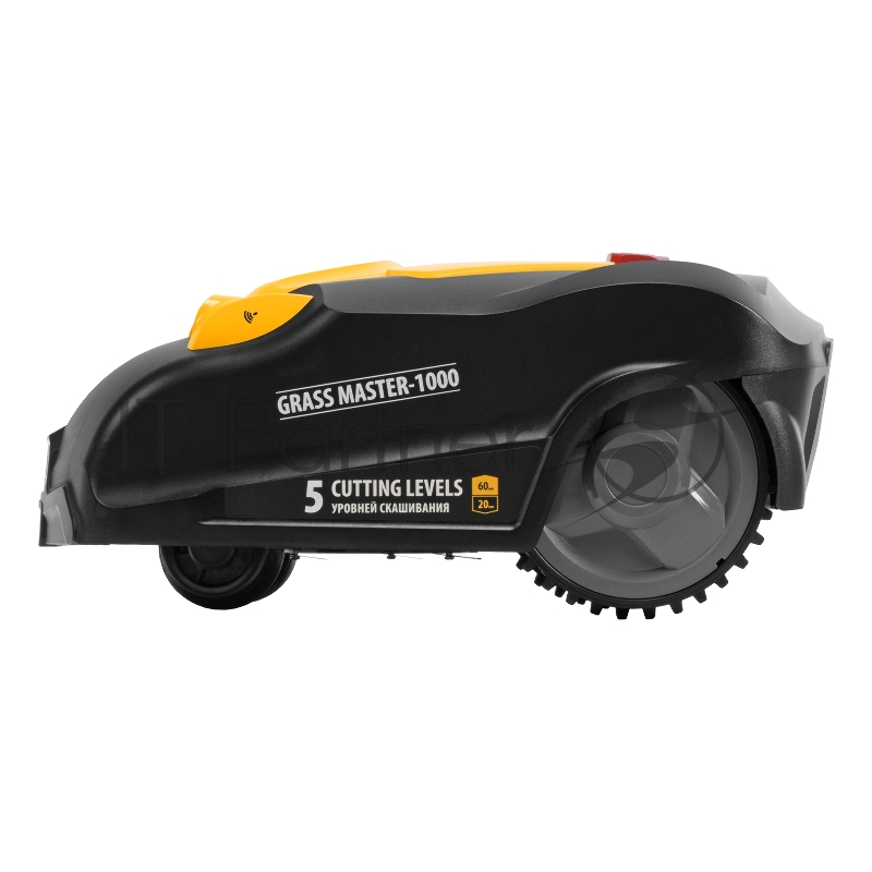 Робот-газонокосилка Grass Master 1000, ультразвуковой датчик, 3 Ач, LCD дисплей, Wi-Fi Denzel