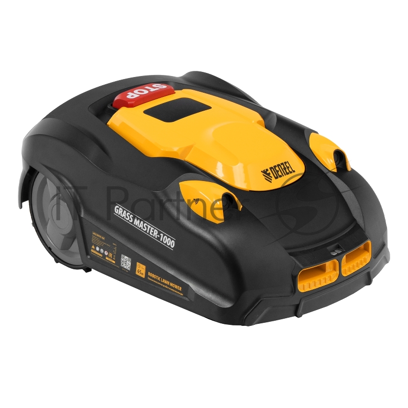 Робот-газонокосилка Grass Master 1000, ультразвуковой датчик, 3 Ач, LCD дисплей, Wi-Fi Denzel
