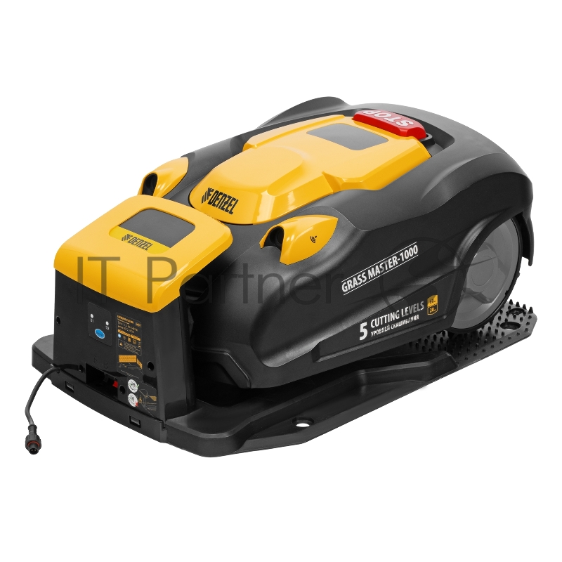 Робот-газонокосилка Grass Master 1000, ультразвуковой датчик, 3 Ач, LCD дисплей, Wi-Fi Denzel