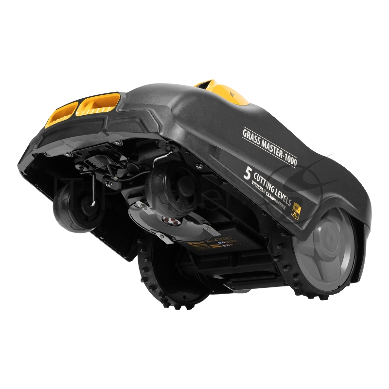 Робот-газонокосилка Grass Master 1000, ультразвуковой датчик, 3 Ач, LCD дисплей, Wi-Fi Denzel