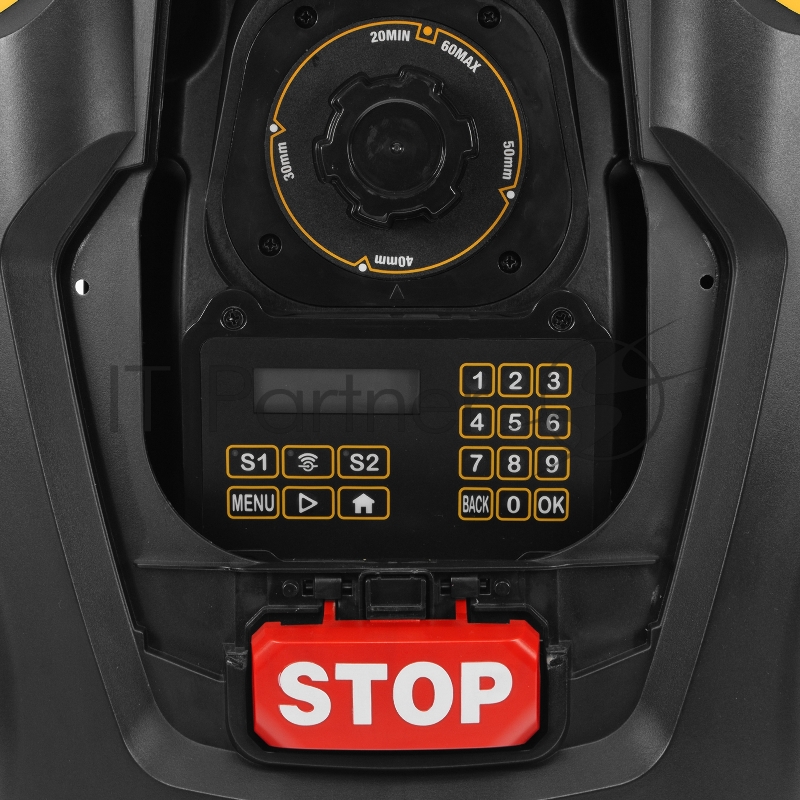 Робот-газонокосилка Grass Master 1000, ультразвуковой датчик, 3 Ач, LCD дисплей, Wi-Fi Denzel