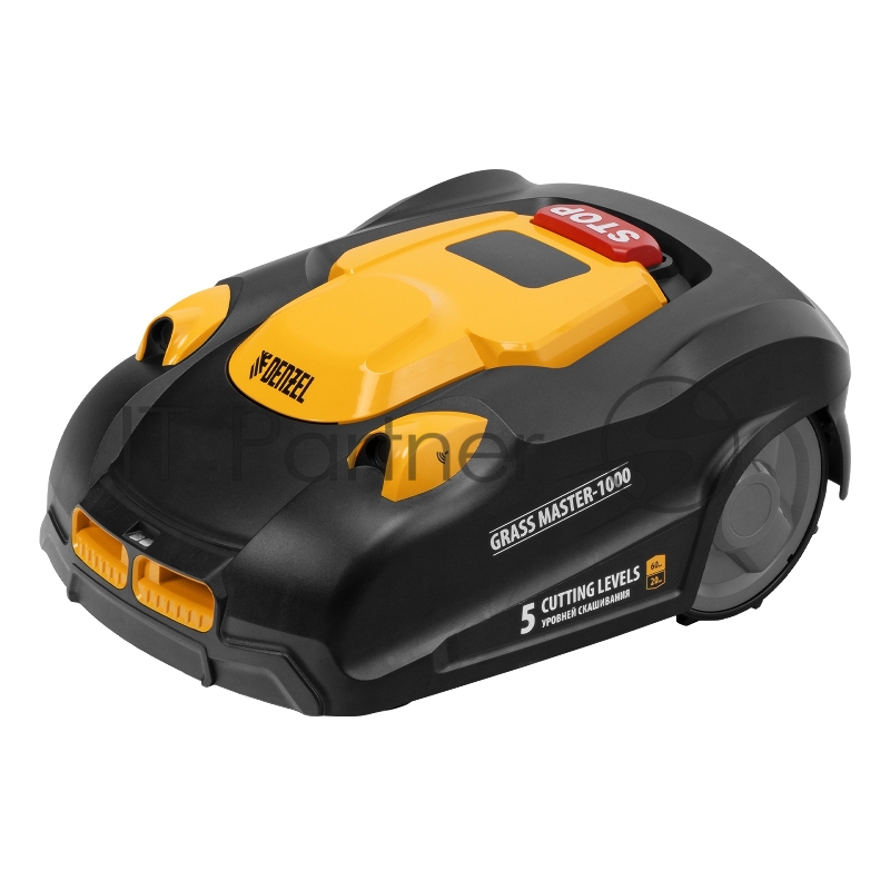 Робот-газонокосилка Grass Master 1000, ультразвуковой датчик, 3 Ач, LCD дисплей, Wi-Fi Denzel