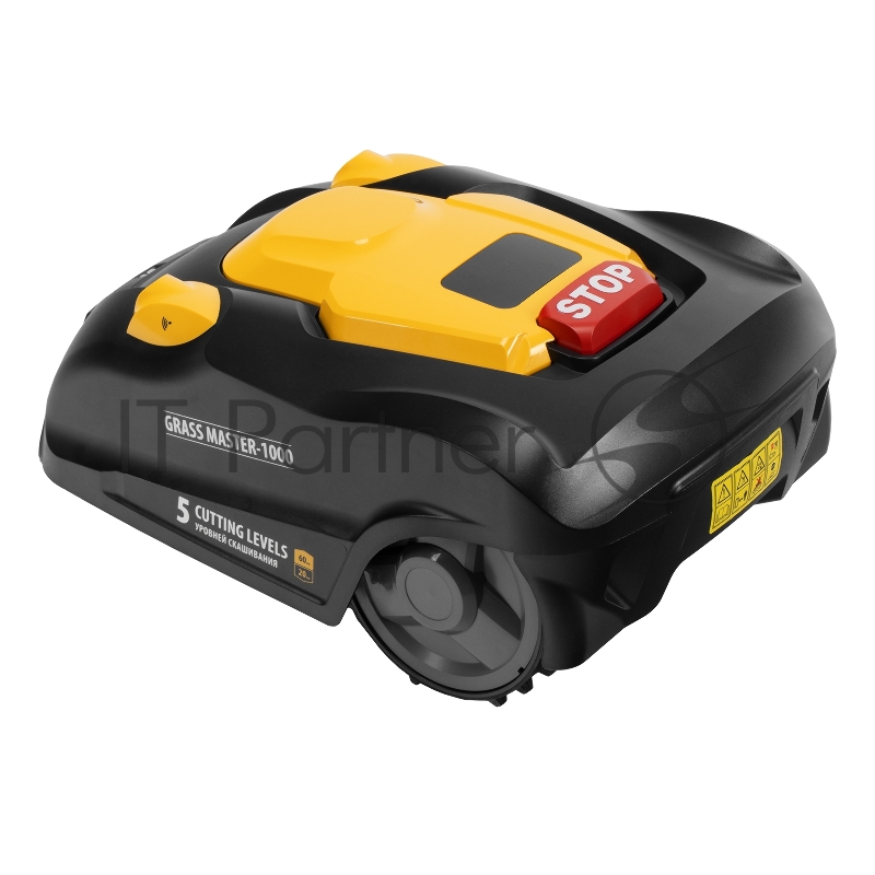 Робот-газонокосилка Grass Master 1000, ультразвуковой датчик, 3 Ач, LCD дисплей, Wi-Fi Denzel