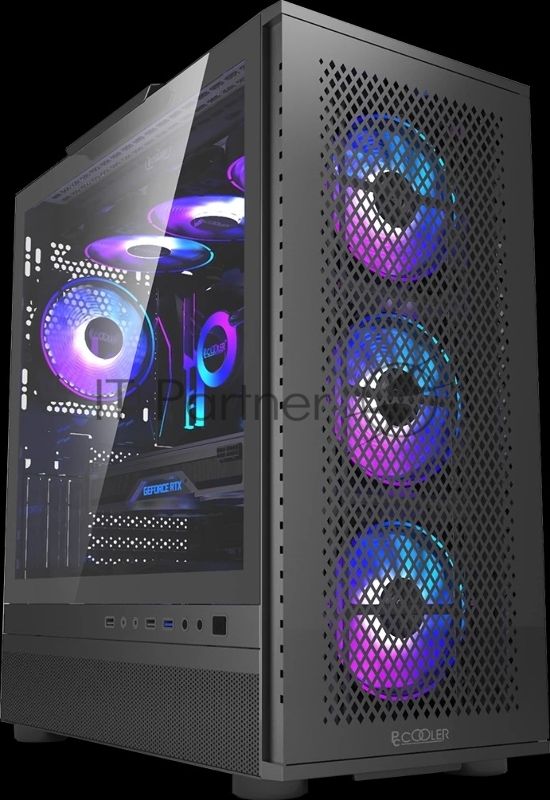 Корпус PcCooler ME200 MESH BK черный без БП ATX 2xUSB3.0 audio bott PSU