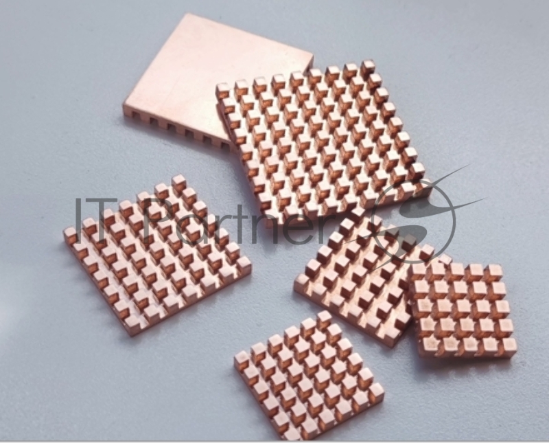 Медный радиатор 20х20х3 мм с термоскотчем 3M 9448A