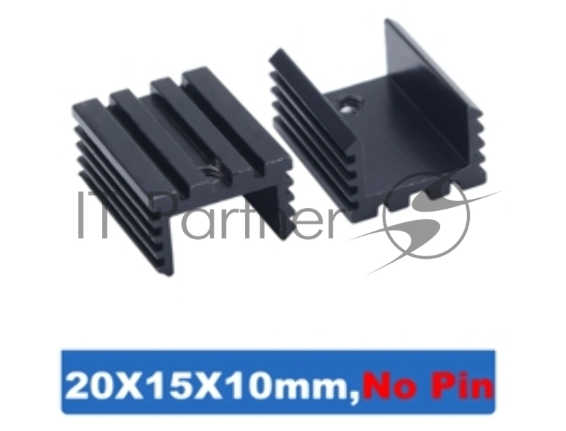 Аллюминиевый радиатор TO-220 Mosfet, 20x15x10 мм, NoPin