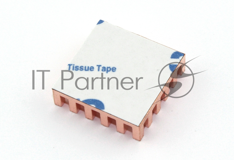 Медный радиатор 22х22х6 мм с термоскотчем 3M 9448A