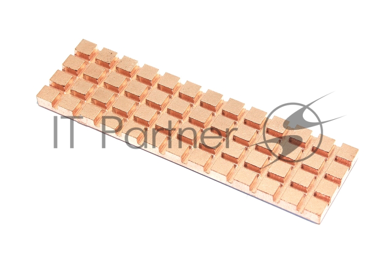 Медный радиатор для М.2 SSD с термопрокладкой 0,5 мм, 70х20х3 мм