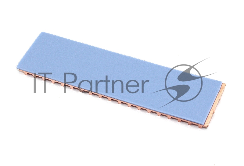 Медный радиатор для М.2 SSD с термопрокладкой 0,5 мм, диагональная прорезь, 70х20х2 мм