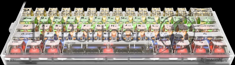 Игровая клавиатура Redragon Fizz прозрачно-белая 71736 (USB,+ICE, 61 кл., RGB подсветка)