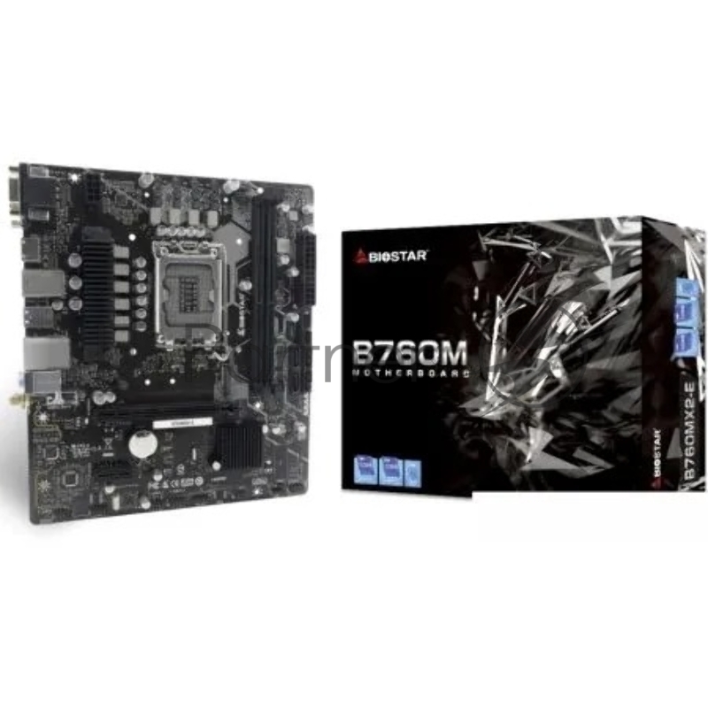 Материнская плата Biostar B760MX2-E Soc-1700 Intel B760 2xDDR5 mATX AC`97 8ch(7.1) 2.5Gg RAID+VGA+DVI+HDMI