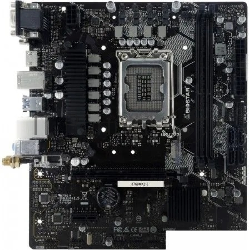 Материнская плата Biostar B760MX2-E Soc-1700 Intel B760 2xDDR5 mATX AC`97 8ch(7.1) 2.5Gg RAID+VGA+DVI+HDMI