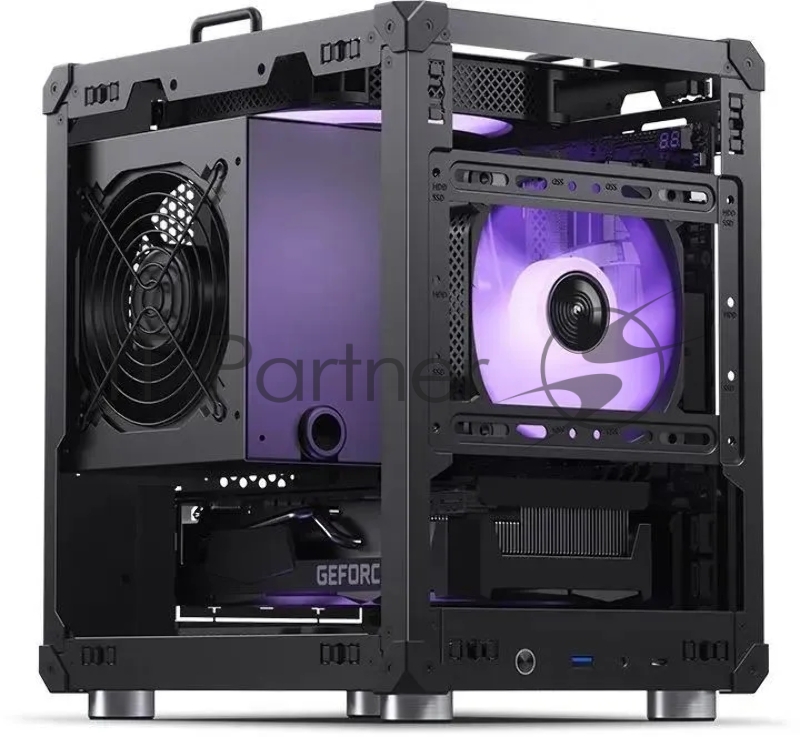 Корпус JONSBO Computer Case C6Handle black hang-in version черный, Mini-Tower, материнская плата mATX, без БП, прозрачная боковая панель