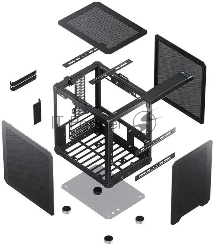 Корпус JONSBO Computer Case C6Handle black hang-in version черный, Mini-Tower, материнская плата mATX, без БП, прозрачная боковая панель