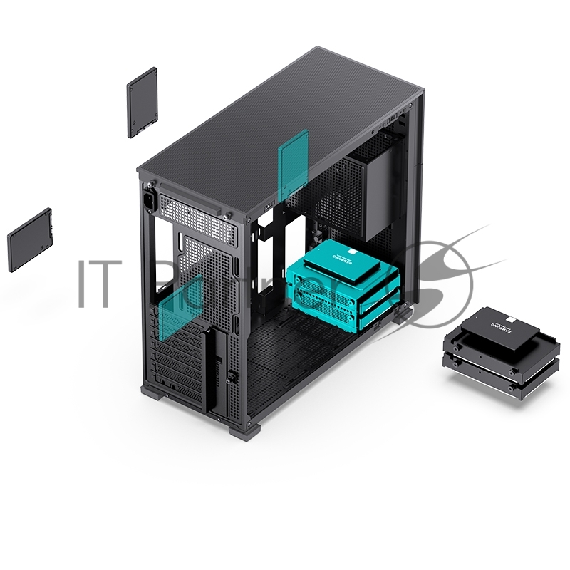Корпус без блока питания/ Корпус JONSBO D41 STD Black ATX без БП, боковая панель из закаленного стекла, mini-ITX, micro-ATX, ATX, черный