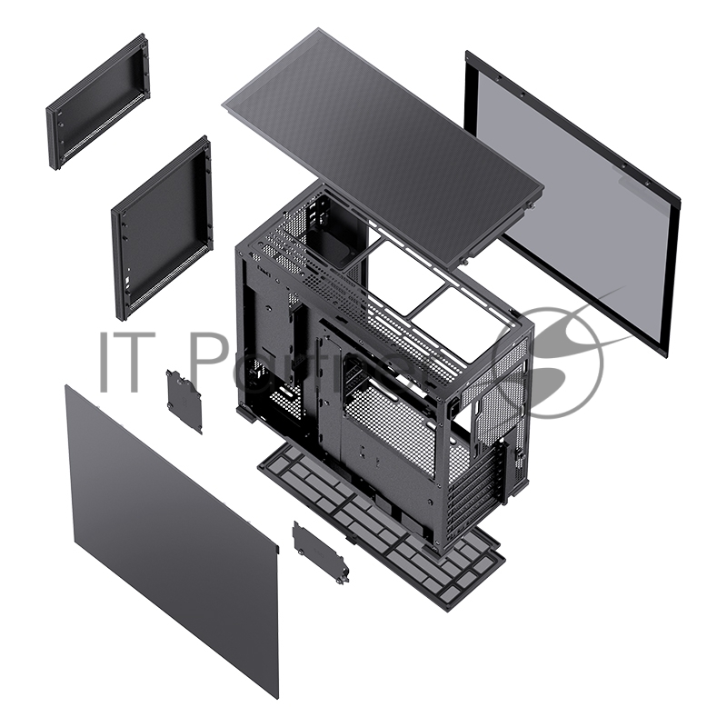 Корпус без блока питания/ Корпус JONSBO D41 STD Black ATX без БП, боковая панель из закаленного стекла, mini-ITX, micro-ATX, ATX, черный
