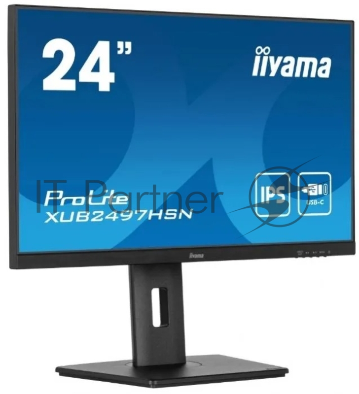 Монитор Iiyama ProLite XUB2497HSN-B1 черный LCD 23.8 16:9 1920х1080(FHD) IPS, 100 Hz, 250 cd/m2, H178°/V178°, 1300:1, 80M:1, 16.7M, 1ms, HDMI, DP, USB-C, USB-Hub, Height adj, Pivot, Tilt, Swivel, Speakers