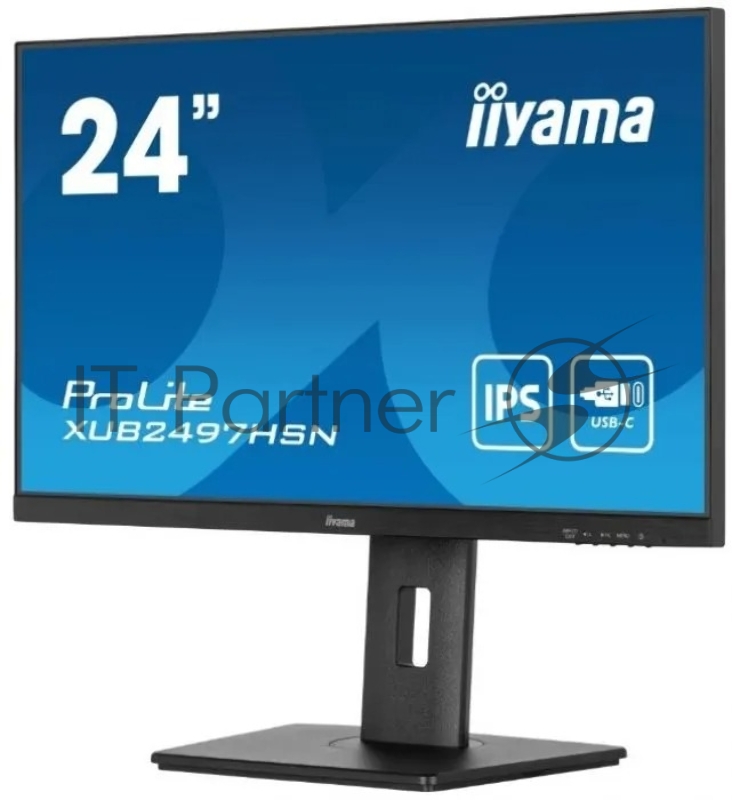 Монитор Iiyama ProLite XUB2497HSN-B1 черный LCD 23.8 16:9 1920х1080(FHD) IPS, 100 Hz, 250 cd/m2, H178°/V178°, 1300:1, 80M:1, 16.7M, 1ms, HDMI, DP, USB-C, USB-Hub, Height adj, Pivot, Tilt, Swivel, Speakers
