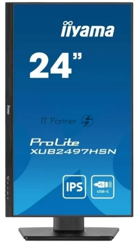 Монитор Iiyama ProLite XUB2497HSN-B1 черный LCD 23.8 16:9 1920х1080(FHD) IPS, 100 Hz, 250 cd/m2, H178°/V178°, 1300:1, 80M:1, 16.7M, 1ms, HDMI, DP, USB-C, USB-Hub, Height adj, Pivot, Tilt, Swivel, Speakers