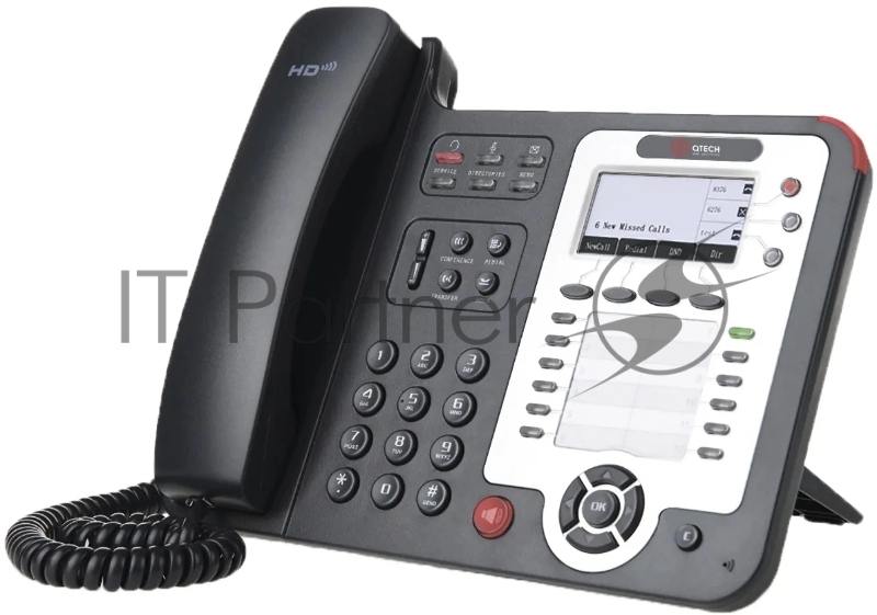 Профессиональный VoIP телефон, 3 линии SIP, 51 клавиша, 12 клавиш быстрого набора с возможностью отображать статус абонента, графический ЖК дисплей с подсветкой “132*64”, возможность подключения до 6-ти модулей расширения (+192 клавиши), 2 порта Ethe