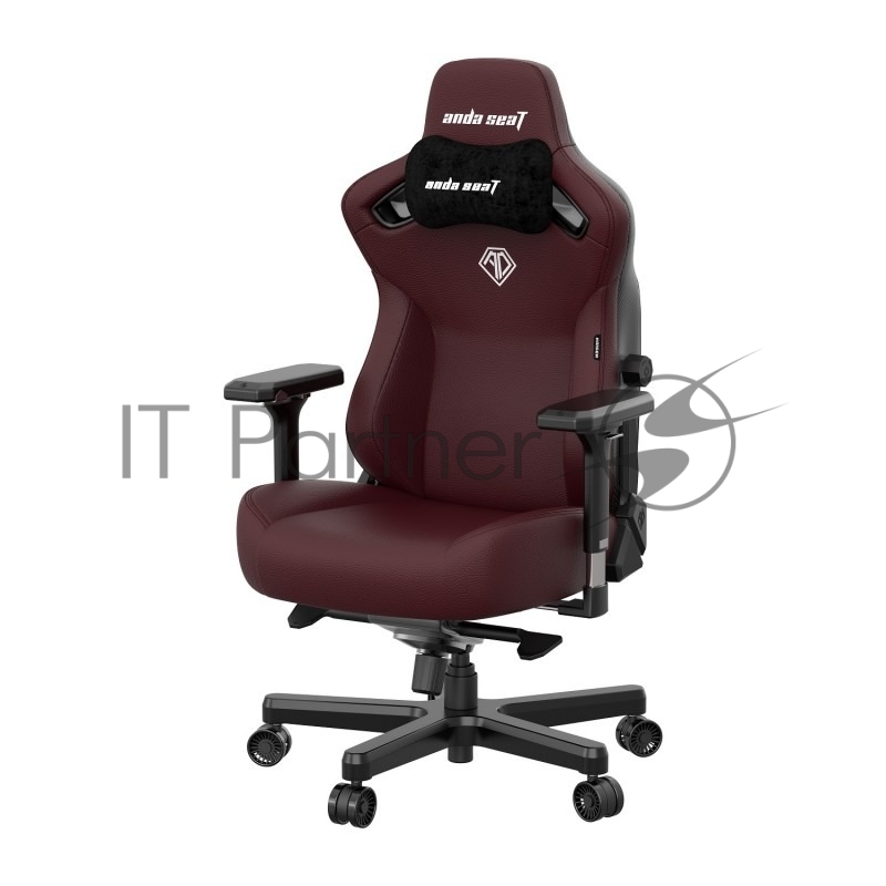 Кресло игровое Anda Seat Kaiser 3, цвет бордовый, размер L (120кг), материал ПВХ (модель AD12)