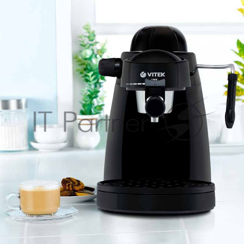 Кофеварка рожковая Vitek VT-1518, черный, исп. кофе - молотый, 0.24л, 750вт, 5Бар
