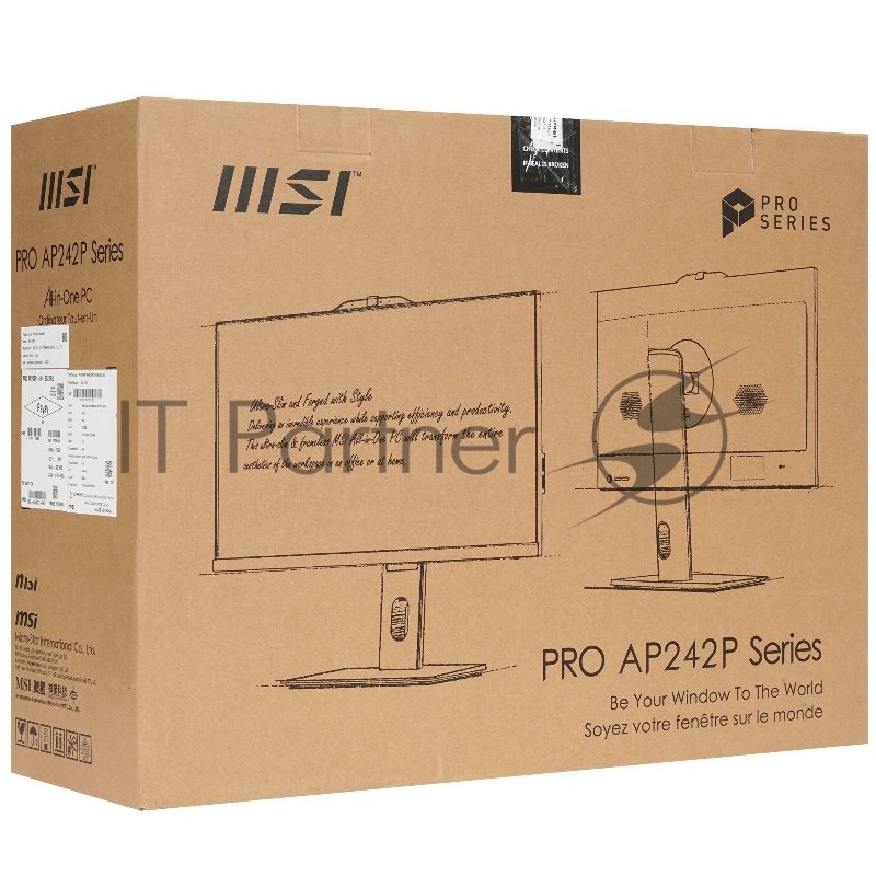 Моноблок MSI Pro AP242P 14M AiO черный 23,8 FHD(1920x1080)IPS AG Non-touch, Core i3-14100 (3.5GHz), 8Gb DDR5 (1x8Gb),256GB SSD, Intel UHD,WiFi,BT,camera,WirelessKB& Eng/Rus,noOS,1y w-ty