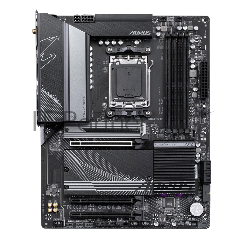 Материнская плата GIGABYTE B650 AORUS ELITE AX V2, AM5, AMD B650, 4xDDR5, 4xSATA, 3xM.2, 1xPCI-E 4.0 x16, 1xHDMI, 1xDP, 1xUSB-C 3.2 Gen 2, 5xUSB-A 3.2 Gen 1, 2xUSB-A 3.2 Gen 2, 4xUSB-A 2.0, 1x 2.5Gb LAN, 3x3.5 мм, 7.1, ATX