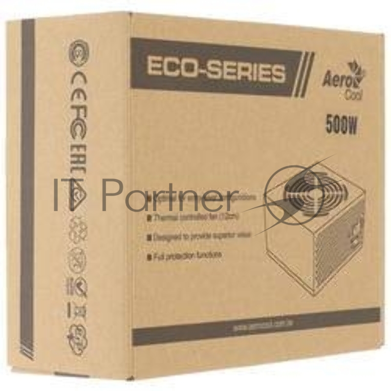 Formula ECO-500W, 500W, Ret, ATX v2.3, 20+4P, 4P, 1xPCIe 6P, 3xSATA, 2xPATA, 1xFDD, 12cm fan( аналог Aerocool, ECO-500)