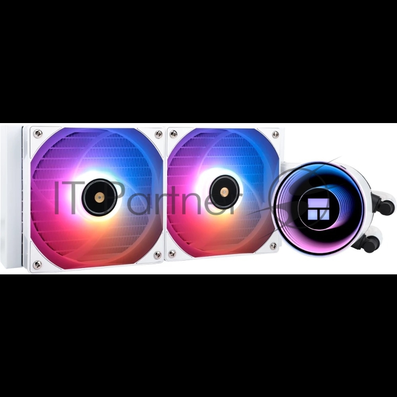 Водяное охлаждение для процессора Thermalright Frozen Notte 240 White ARGB V2 белый (240mm, ARGB/ Fans: 2x120mm, 72.37CFM, 27.7dBA, 2000RPM/ Pump height 54mm, 28dBA, 5300RPM, Rad thickness 27mm/ S: 1200, 1700, 1851, 2011, 2066, 115X, AM2, AM2+, AM3,